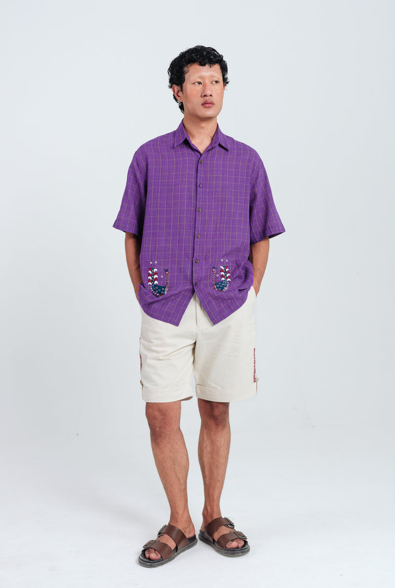 Drift Handloom Mens Shirt cotton shirt by Jodi Men in purple for men Worldwide