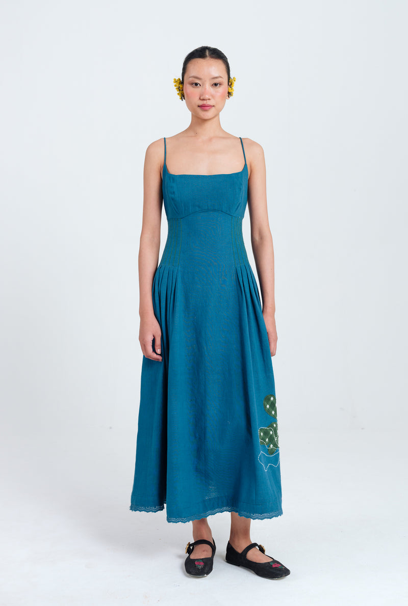 Ether Pleated Dress kala cotton dress by JodiLife in blue for women Worldwide