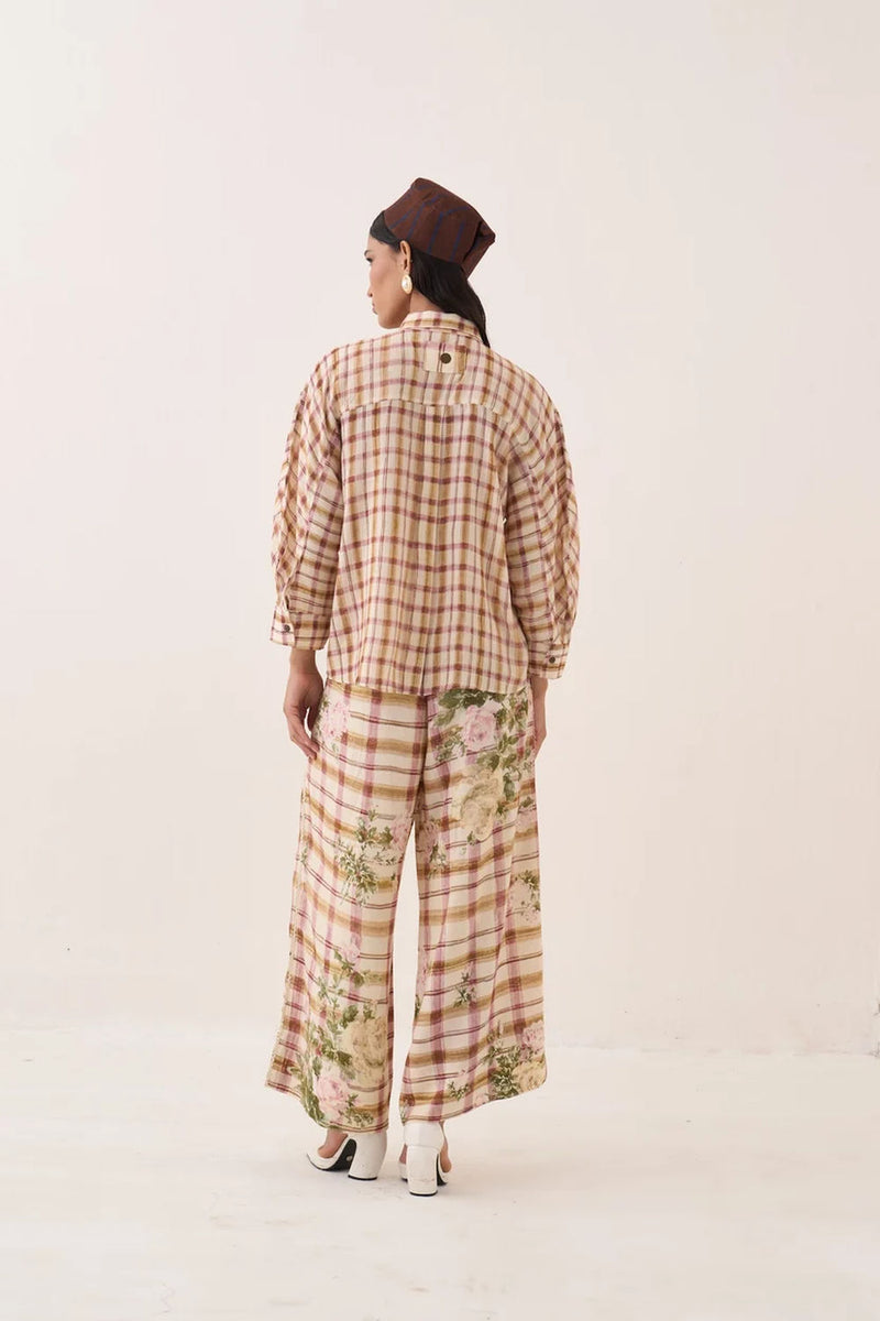 Jaali Bubble Shirt cotton slub top/shirt by O'Frida in ivory for women Worldwide