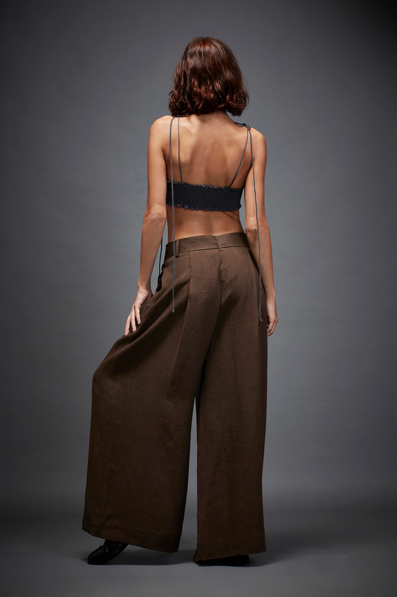 BREE TROUSERS IN BROWN by Chola in brown color for women Worldwide