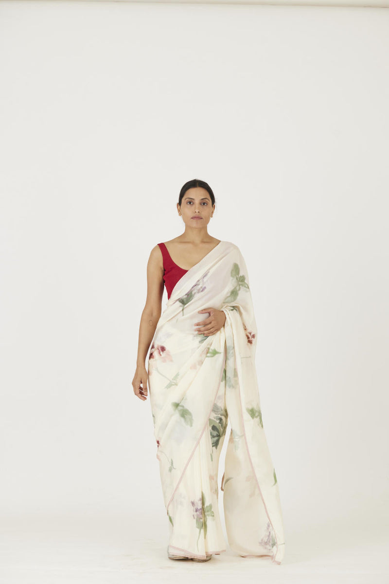 JULIET WHITE SAREE Sarees by Yam in white color for women Worldwide