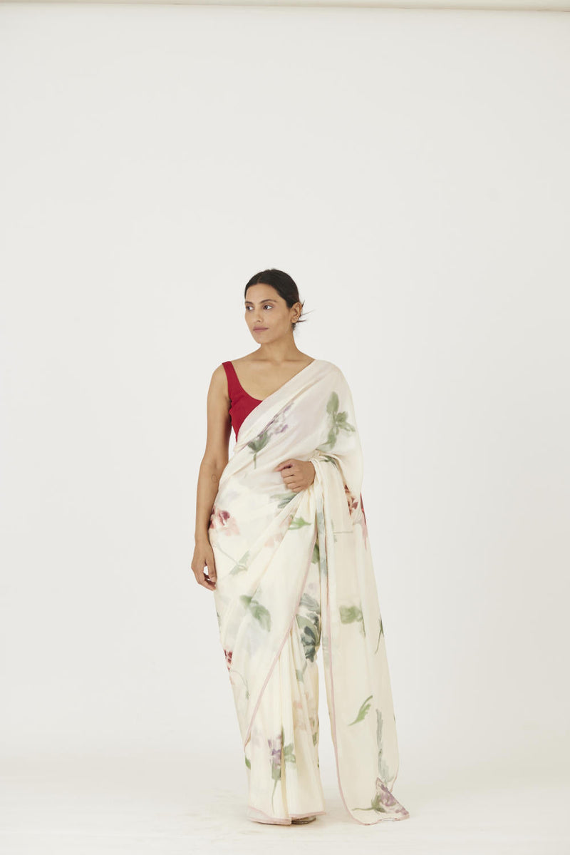 JULIET WHITE SAREE Sarees by Yam in white color for women Worldwide