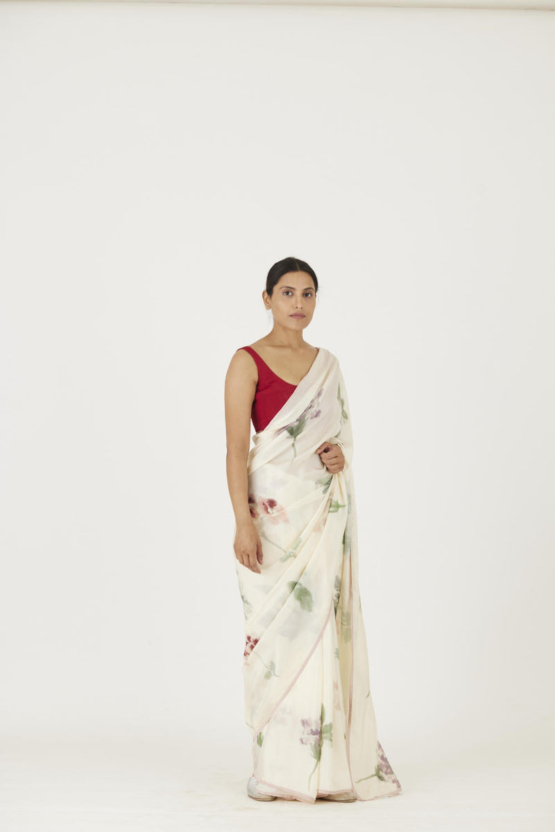 JULIET WHITE SAREE Sarees by Yam in white color for women Worldwide