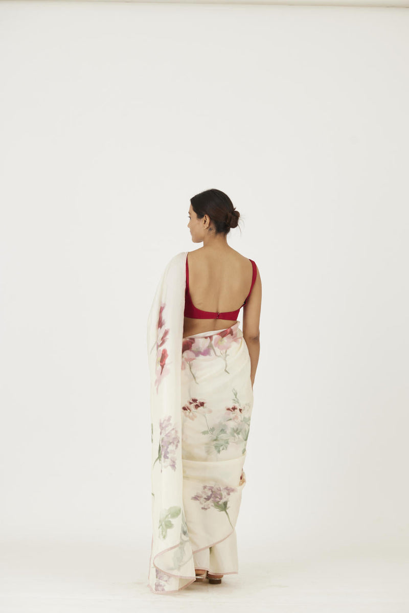 JULIET WHITE SAREE Sarees by Yam in white color for women Worldwide