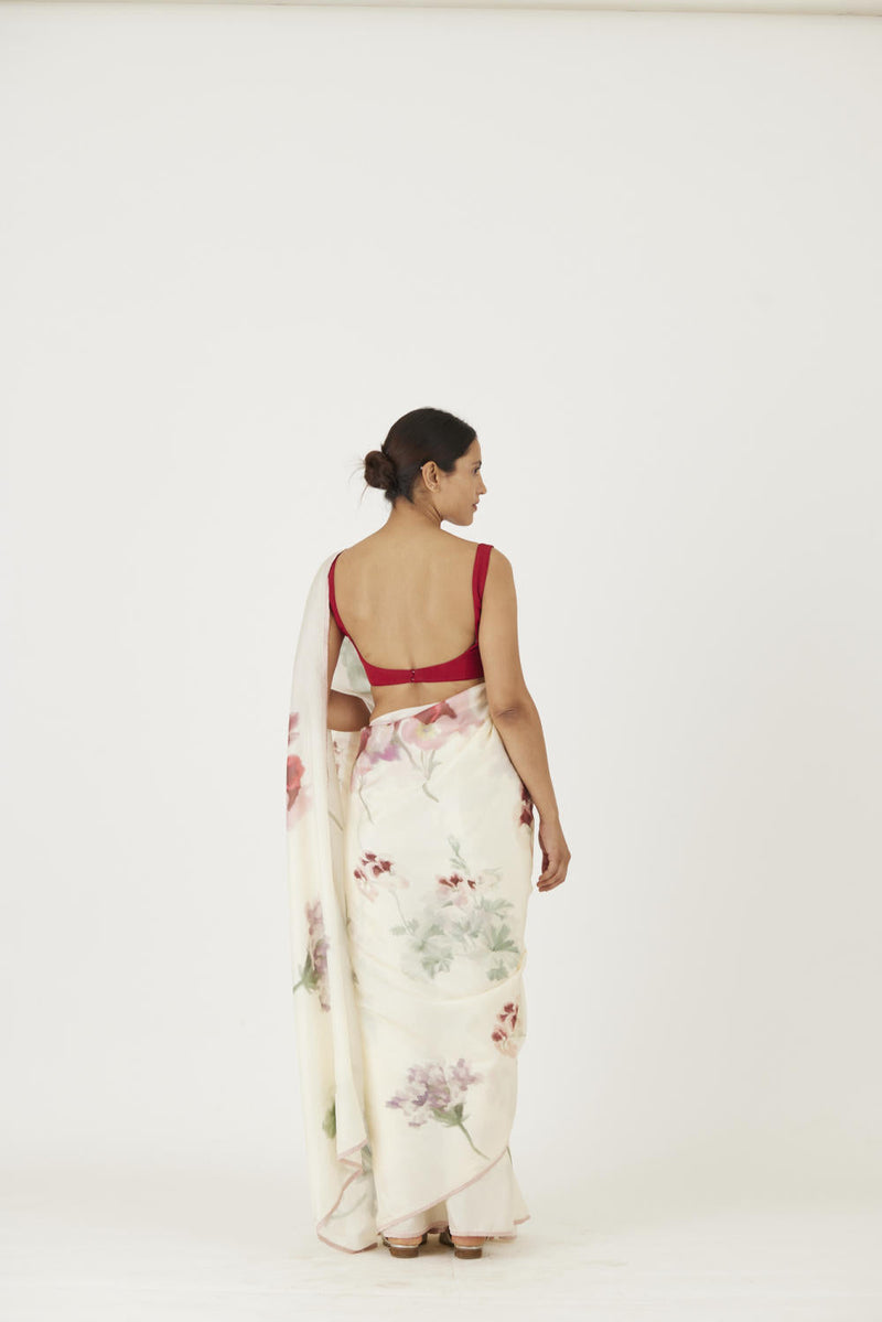 JULIET WHITE SAREE Sarees by Yam in white color for women Worldwide