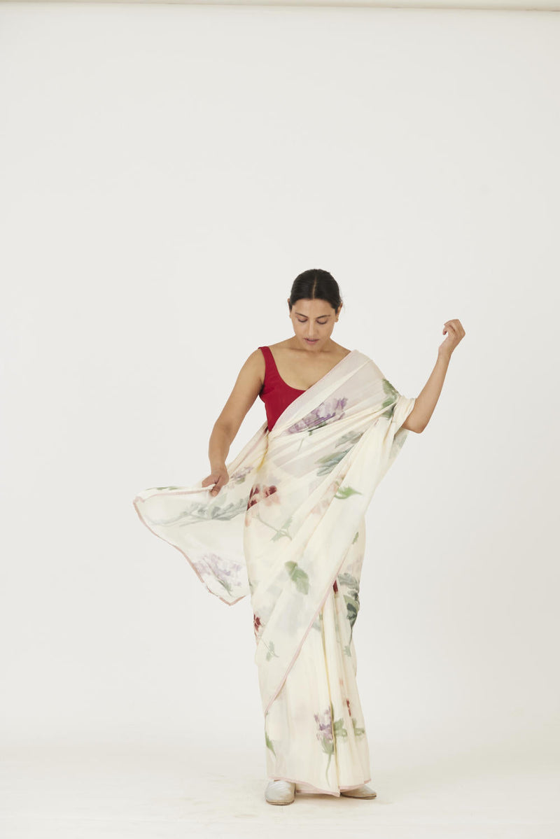 JULIET WHITE SAREE Sarees by Yam in white color for women Worldwide