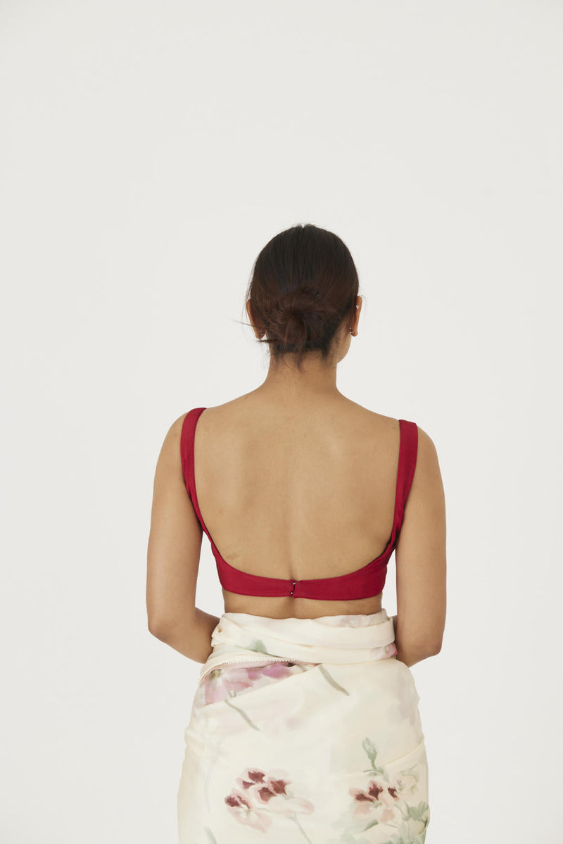 JULIET WHITE RED SOLID BLOUSE Blouses by Yam for women Worldwide