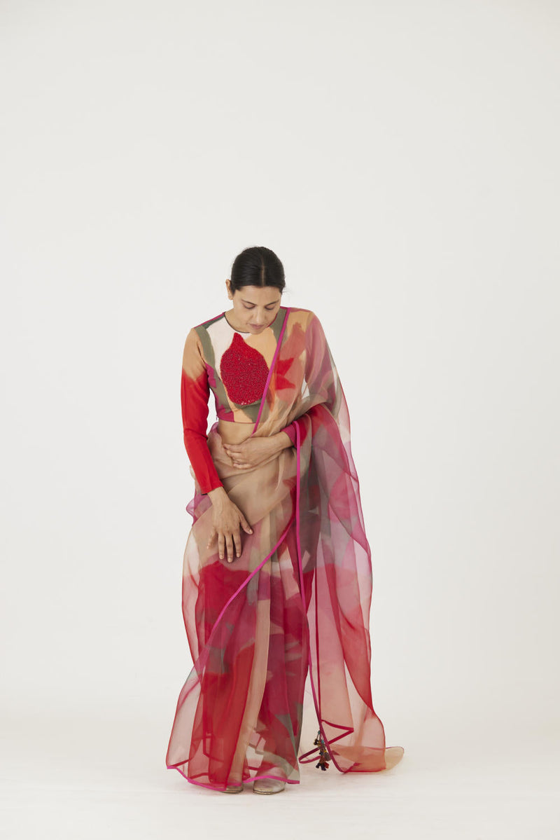 LEI LANI RED SAREE Sarees by Yam for women Worldwide