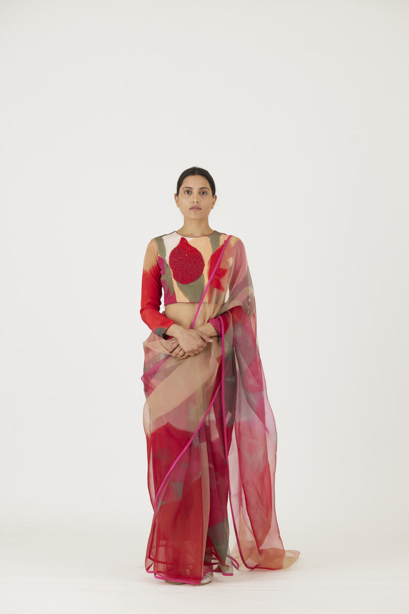 LEI LANI RED SAREE Sarees by Yam for women Worldwide