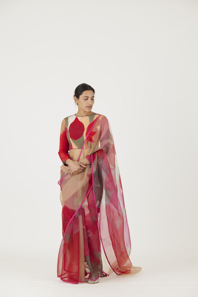 LEI LANI RED SAREE Sarees by Yam for women Worldwide