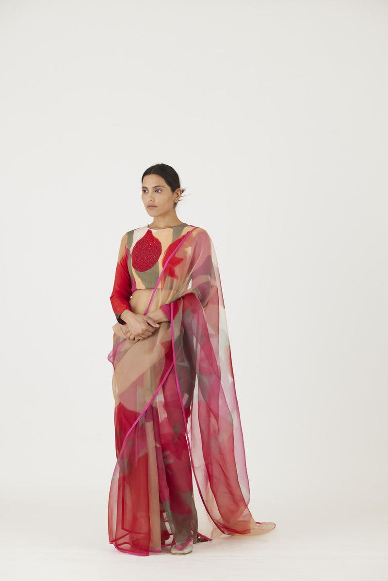 LEI LANI RED SAREE Sarees by Yam for women Worldwide