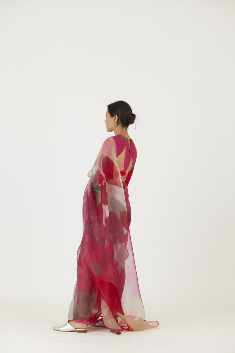 LEI LANI RED SAREE Sarees by Yam for women Worldwide