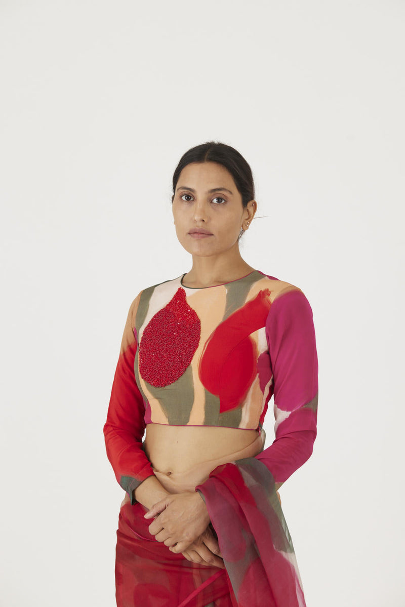 LEI LANI RED EMBROIDERED BLOUSE Blouses by Yam for women Worldwide