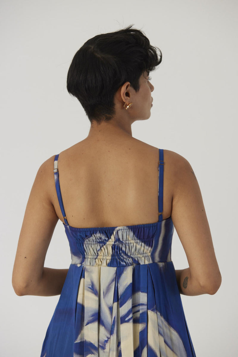 CHICORY BRALLETTE DRESS satin Dress by Yam in blue color for women Worldwide