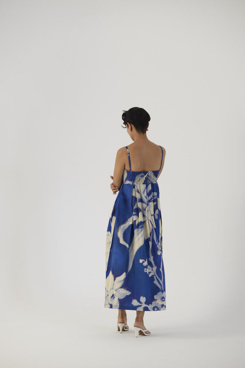 CHICORY BRALLETTE DRESS satin Dress by Yam in blue color for women Worldwide