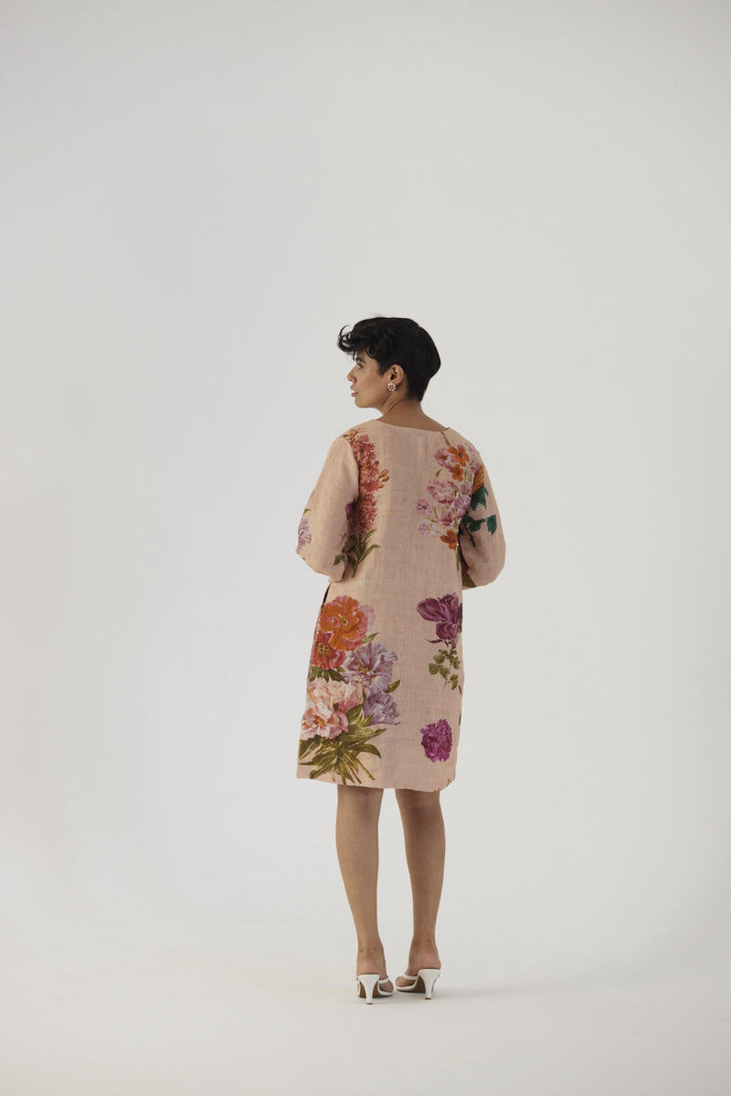 VINTAGE GARDEN SHORT DRESS Dress by Yam in beige color for women Worldwide