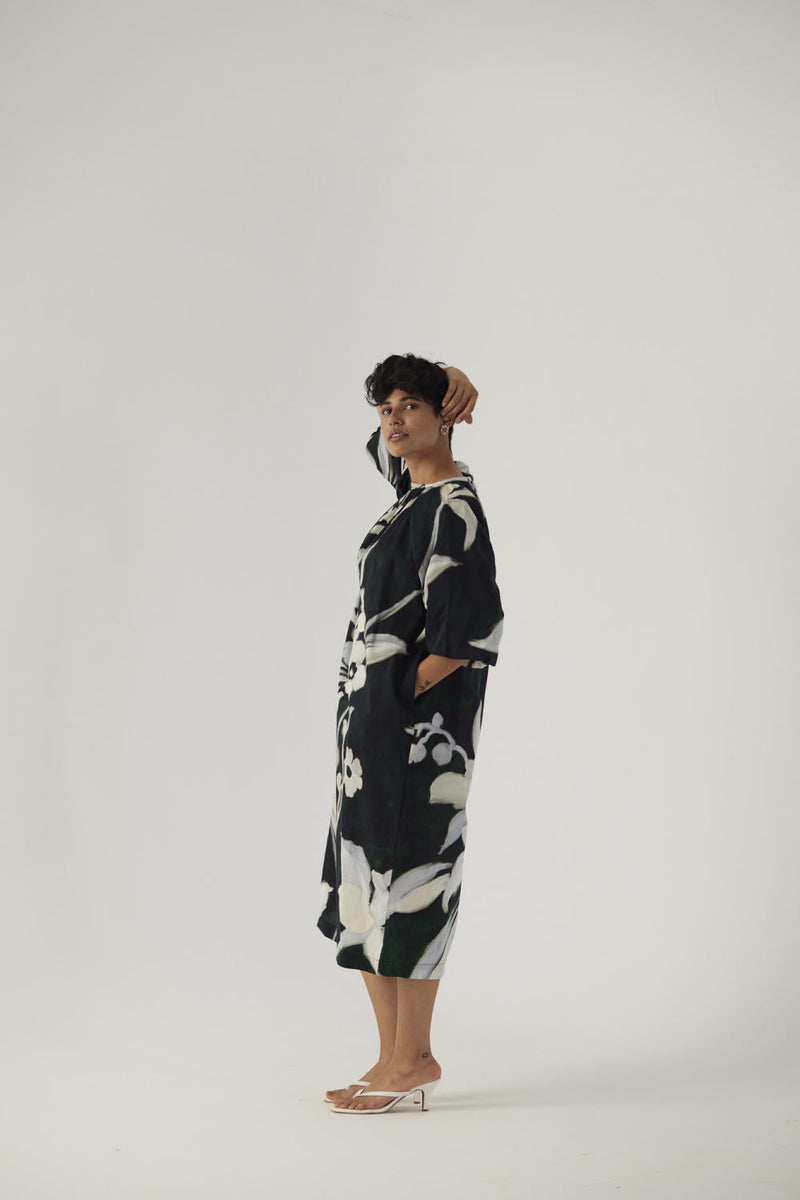 CHICORY BLACK MIDI DRESS satin Dress by Yam in black color for women Worldwide