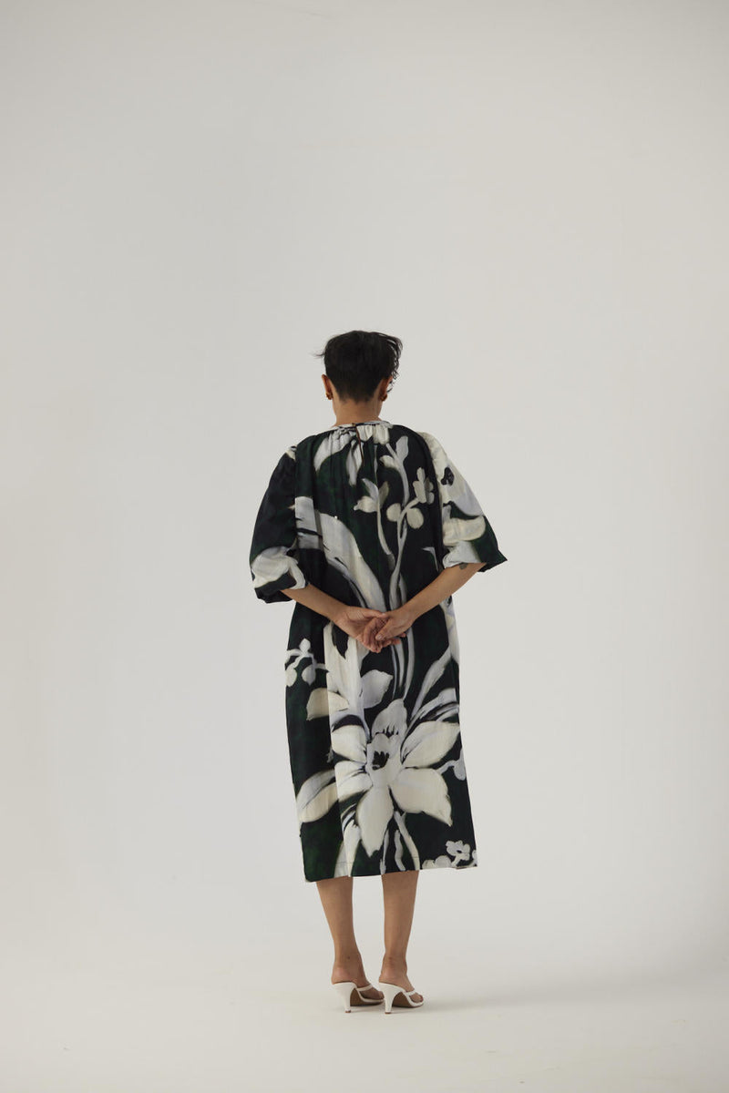 CHICORY BLACK MIDI DRESS satin Dress by Yam in black color for women Worldwide