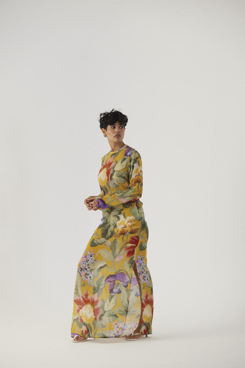 ALLORA YELLOW LEI LANI DRESS Dress,Skirts by Yam in yellow color for women Worldwide