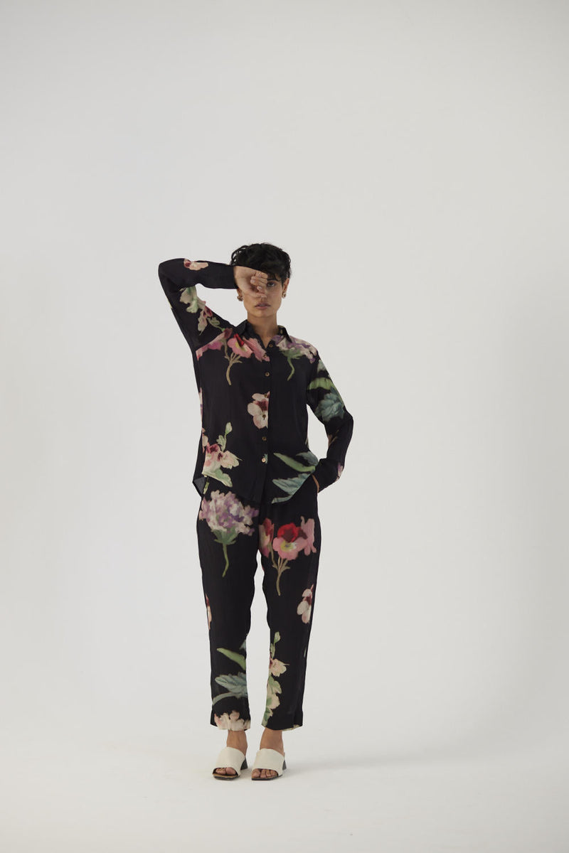 JULIET BLACK CREPE COORD SET Co-ord Sets by Yam in black color for women Worldwide