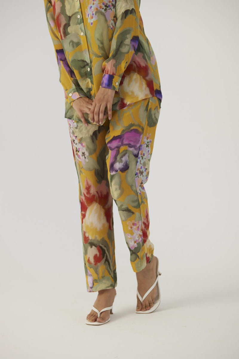 ALLORA YELLOW CREPE COORD SET Co-ord Sets by Yam in yellow color for women Worldwide