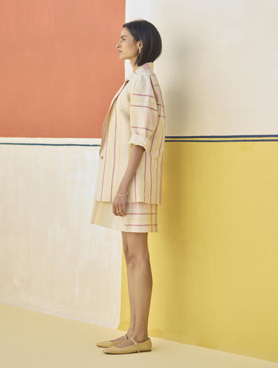 Nora Check Shift Dress With Blazer
 - Sand