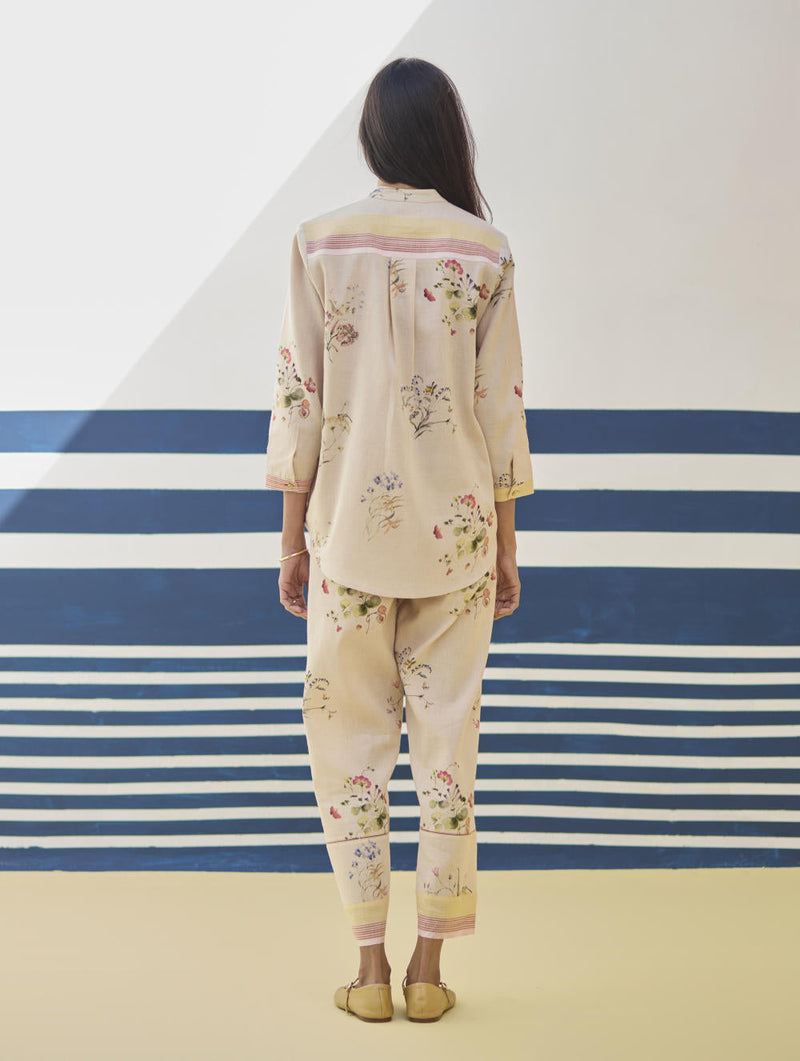 Vani Watercolour Floral Shirt - Sand by Manan in natural color for women Worldwide
