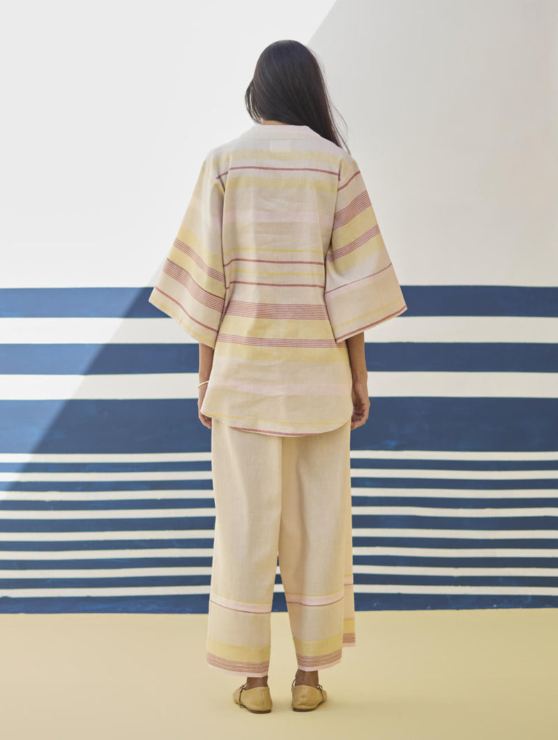 Kira Check Linen Co-ord Set
 - Sand by Manan in natural color for women Worldwide