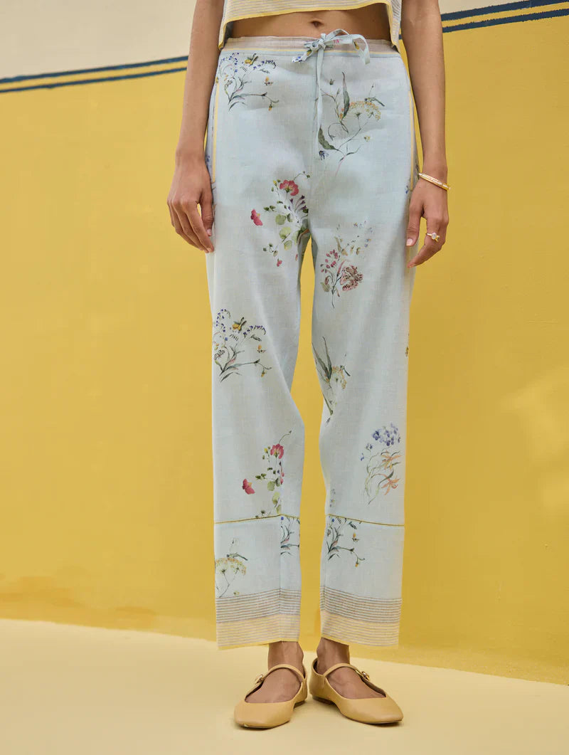 Vani Watercolour Floral Co-ord Set
 -Sky by Manan in blue color for women Worldwide