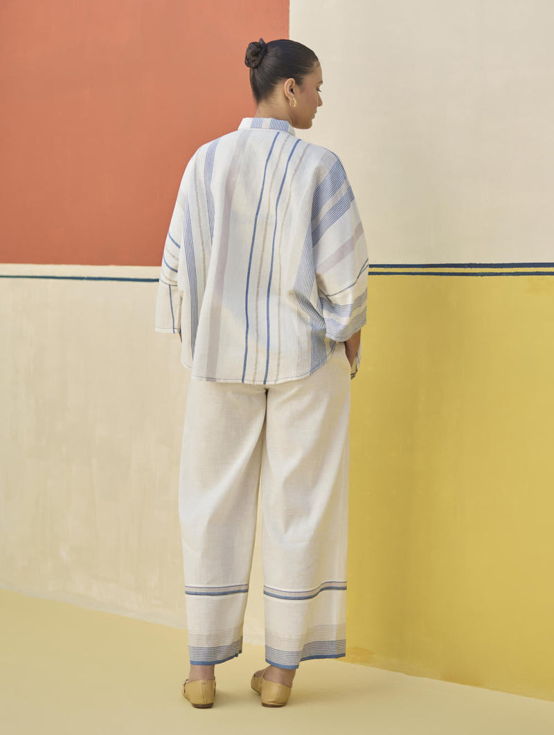 Cara Check Linen Co-ord Set
 - Ivory by Manan in ivory color for women Worldwide