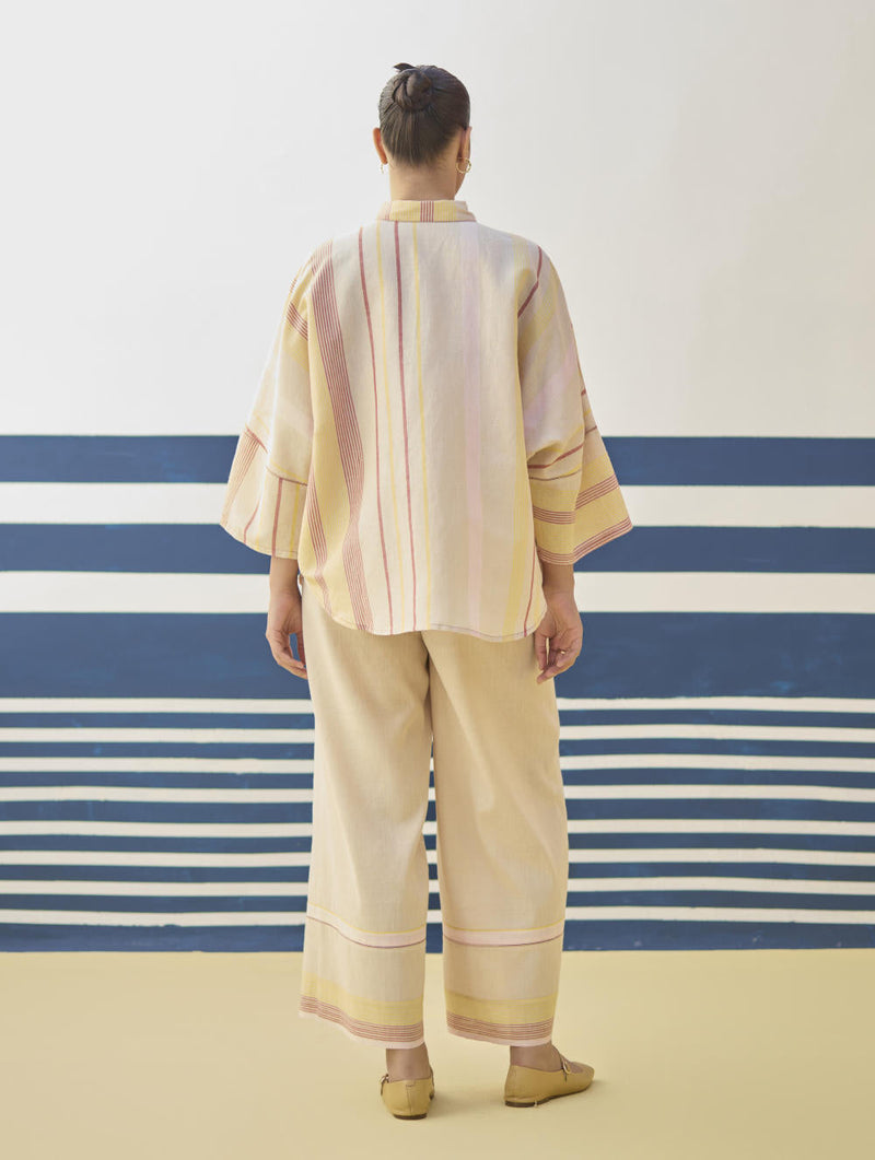 Cara Check Linen Co-ord Set
 - Sand by Manan in natural color for women Worldwide