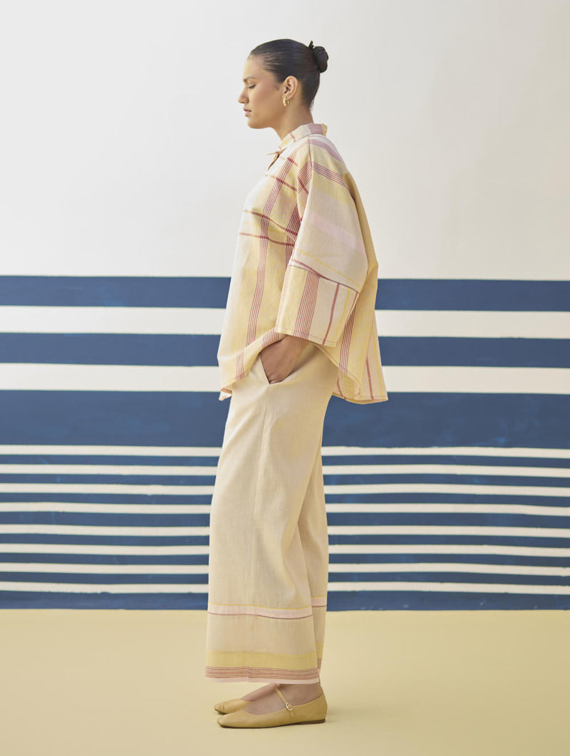 Cara Check Linen Co-ord Set
 - Sand by Manan in natural color for women Worldwide