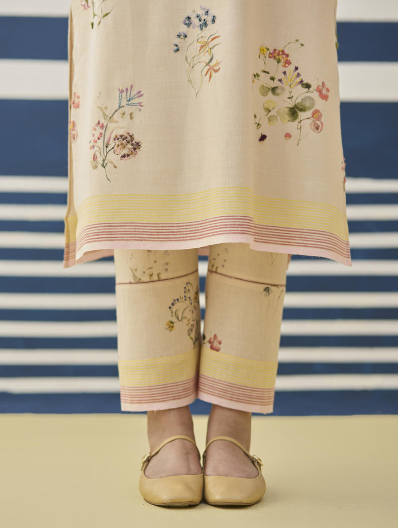 Kera Floral Embroidered Kurta Set
 - Sand by Manan in natural color for women Worldwide
