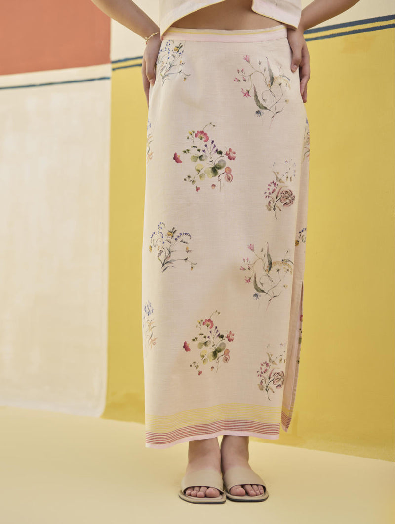 Leena Floral Co-ord Set 
 - Sand by Manan in natural color for women Worldwide