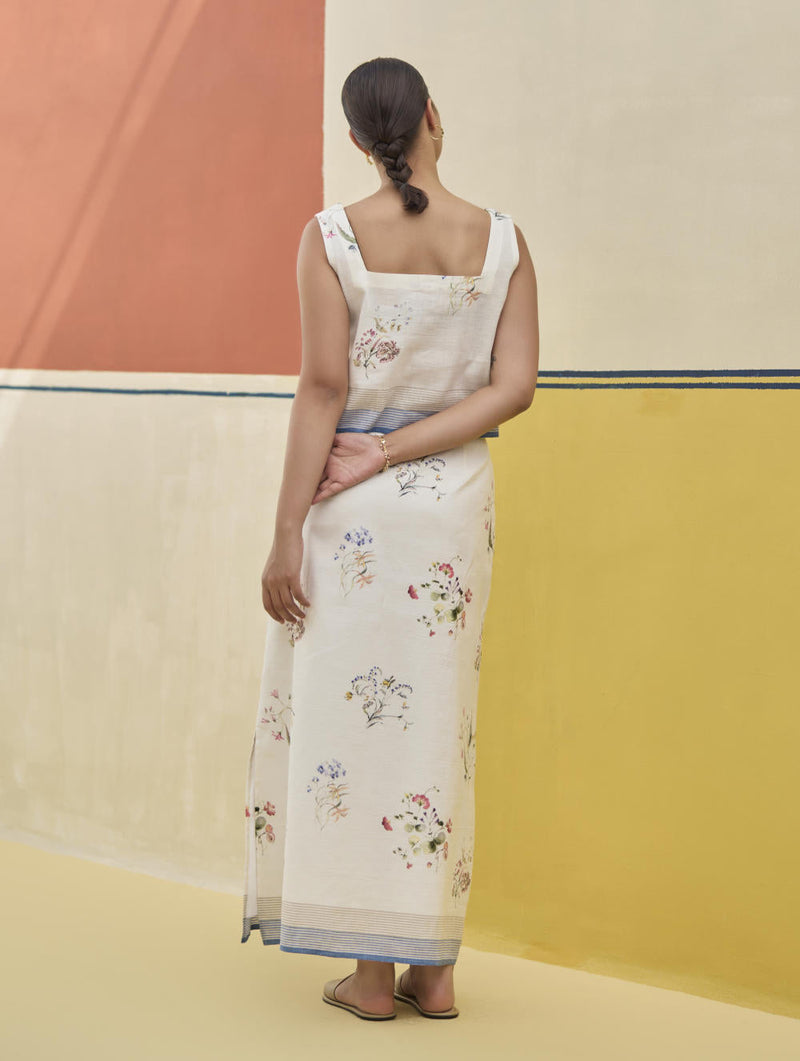 Leena Floral Co-ord Set 
 - Ivory by Manan in ivory color for women Worldwide