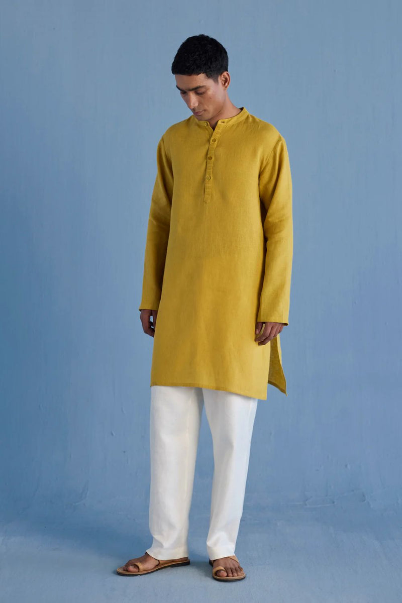 Jay Forever Linen Kurta - Ochre
