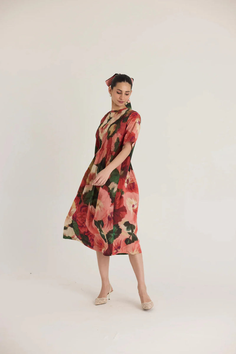 SCARLETT PINTUCKS DRESS cotton by Yam in multi color for women Worldwide