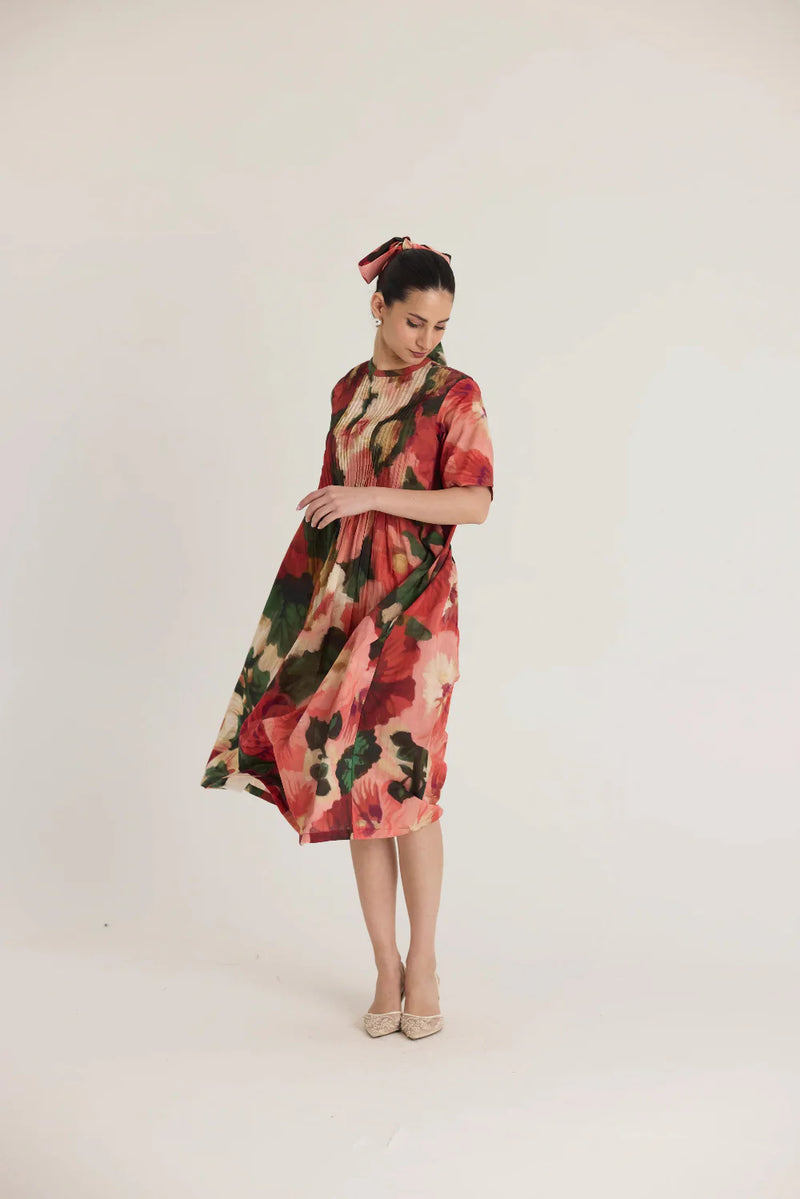SCARLETT PINTUCKS DRESS cotton by Yam in multi color for women Worldwide