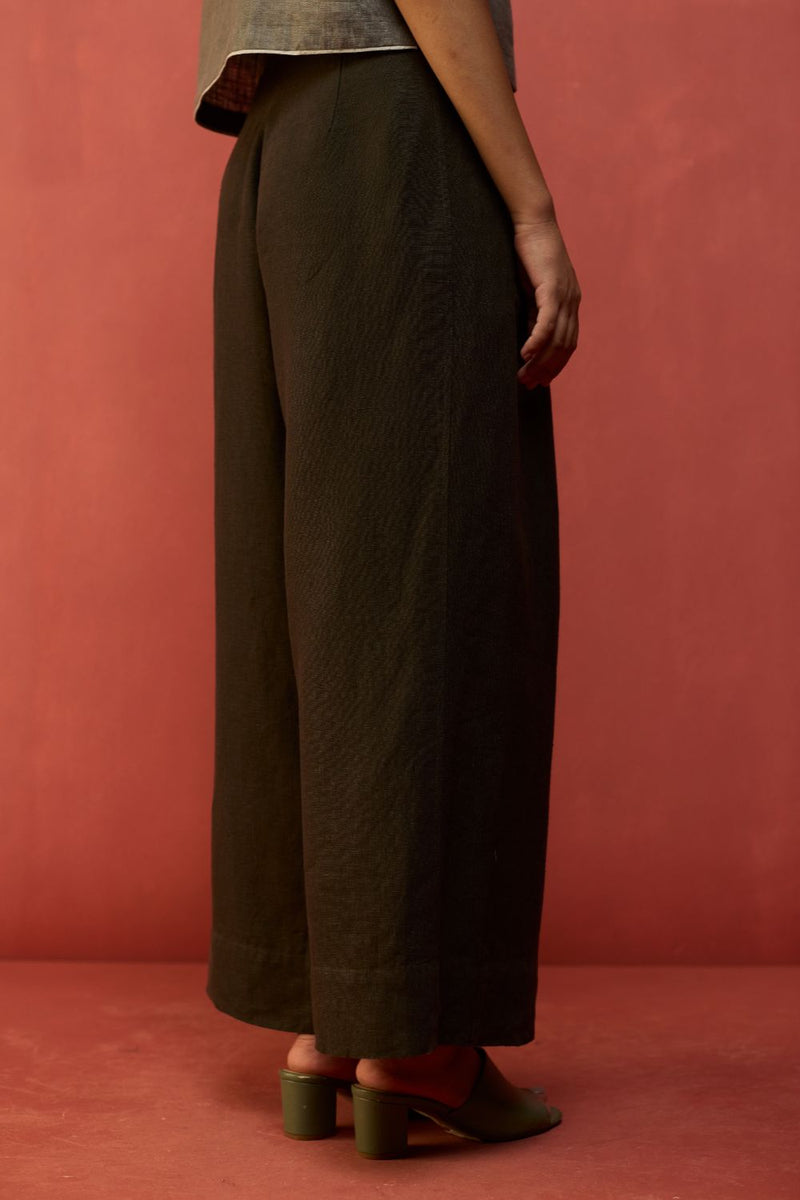 Kiera Cuban Collar Linen Co-ord Set - Grey by Manan for Worldwide