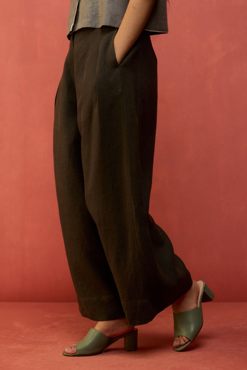 Kiera Cuban Collar Linen Shirt - Grey by Manan for Worldwide