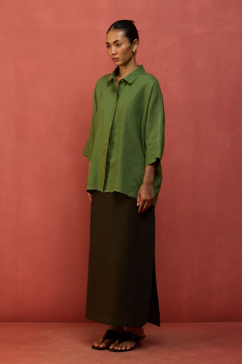 Yoko Forever Linen Co-ord Set - Fern Green by Manan for Worldwide