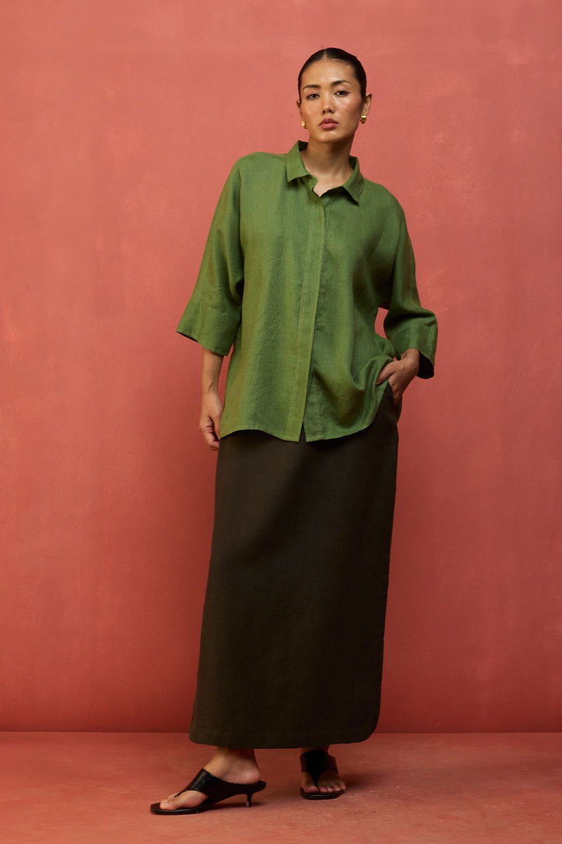 Yoko Forever Linen Co-ord Set - Fern Green by Manan for Worldwide