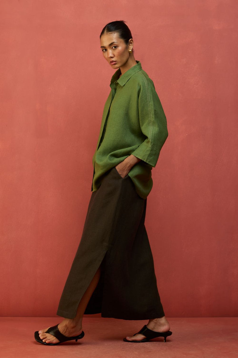 Yoko Forever Linen Co-ord Set - Fern Green by Manan for Worldwide