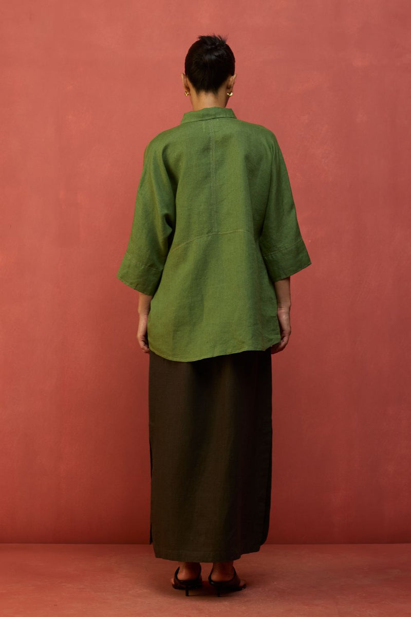 Yoko Forever Linen Shirt - Fern Green by Manan for Worldwide