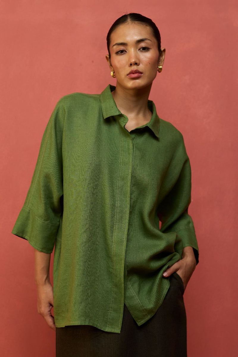 Yoko Forever Linen Co-ord Set - Fern Green by Manan for Worldwide