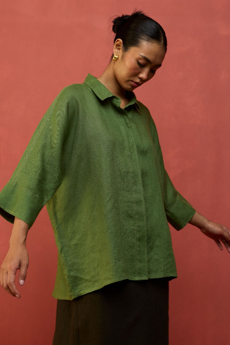Yoko Forever Linen Co-ord Set - Fern Green by Manan for Worldwide