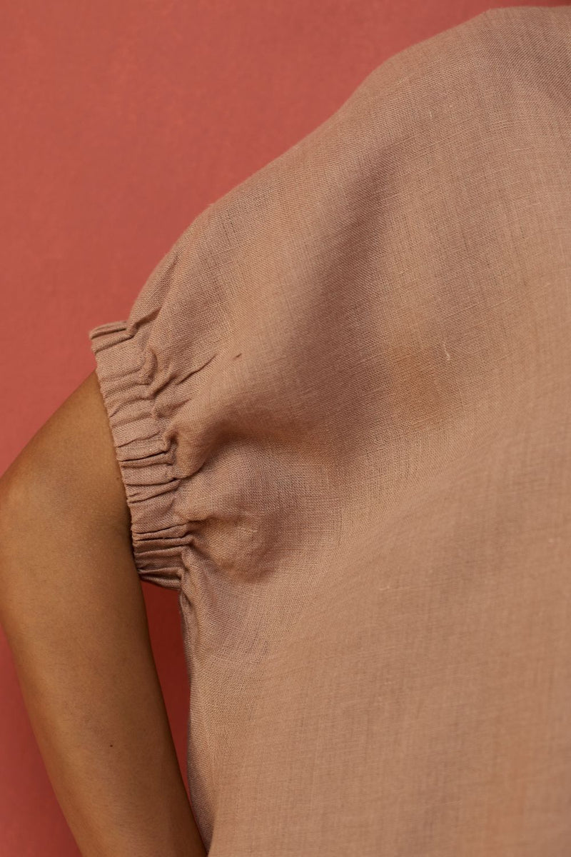 Hoshi Linen Co-ord Set - Dusty Rose by Manan for Worldwide