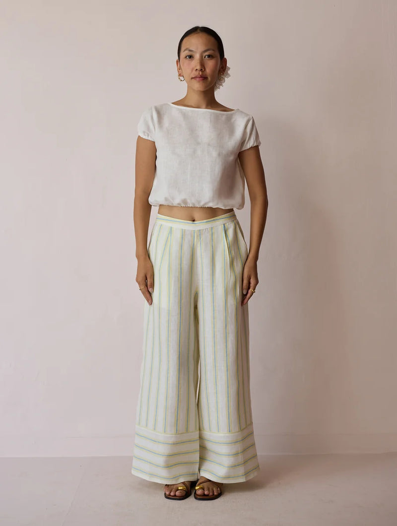 Rimi Linen Co-ord Set-Ivory linen co-ord set by Manan in ivory for women Worldwide