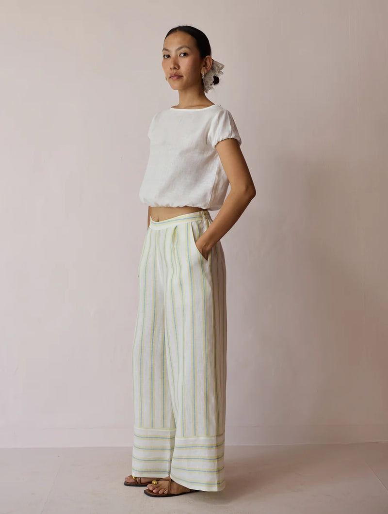 Rimi Linen Co-ord Set-Ivory linen co-ord set by Manan in ivory for women Worldwide