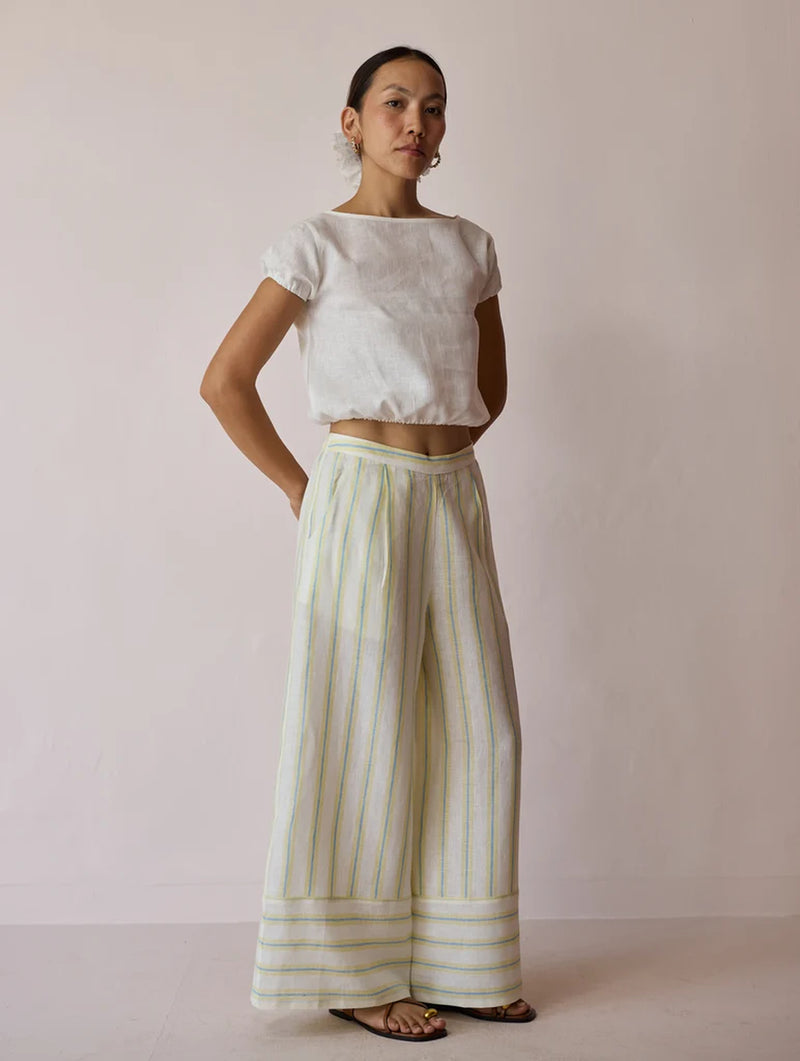 Rimi Linen Co-ord Set-Ivory linen co-ord set by Manan in ivory for women Worldwide